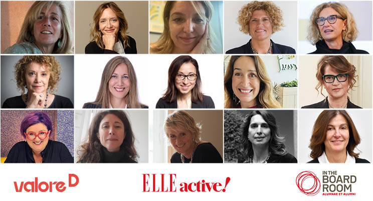 Collage delle alunne di InTheBoardroom che parteciperanno all'edizione 2023 di ELLE Active