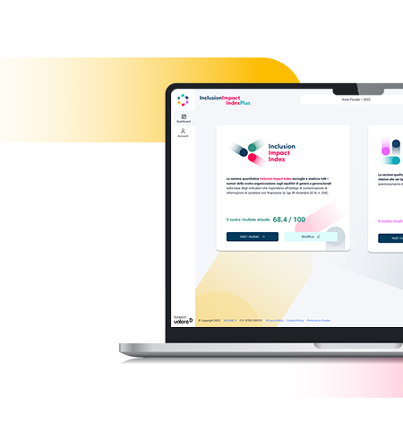 Anteprima dell’Inclusion Impact Index Plus, lo strumento online di Valore D per la misurazione di inclusione e diversità in azienda.