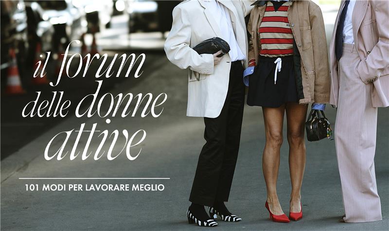 Locandina della decima edizione di Elle ACTIVE! Ritratte tre donne dal collo in giù per strada, vestite con stili e colori diversi tra loro.